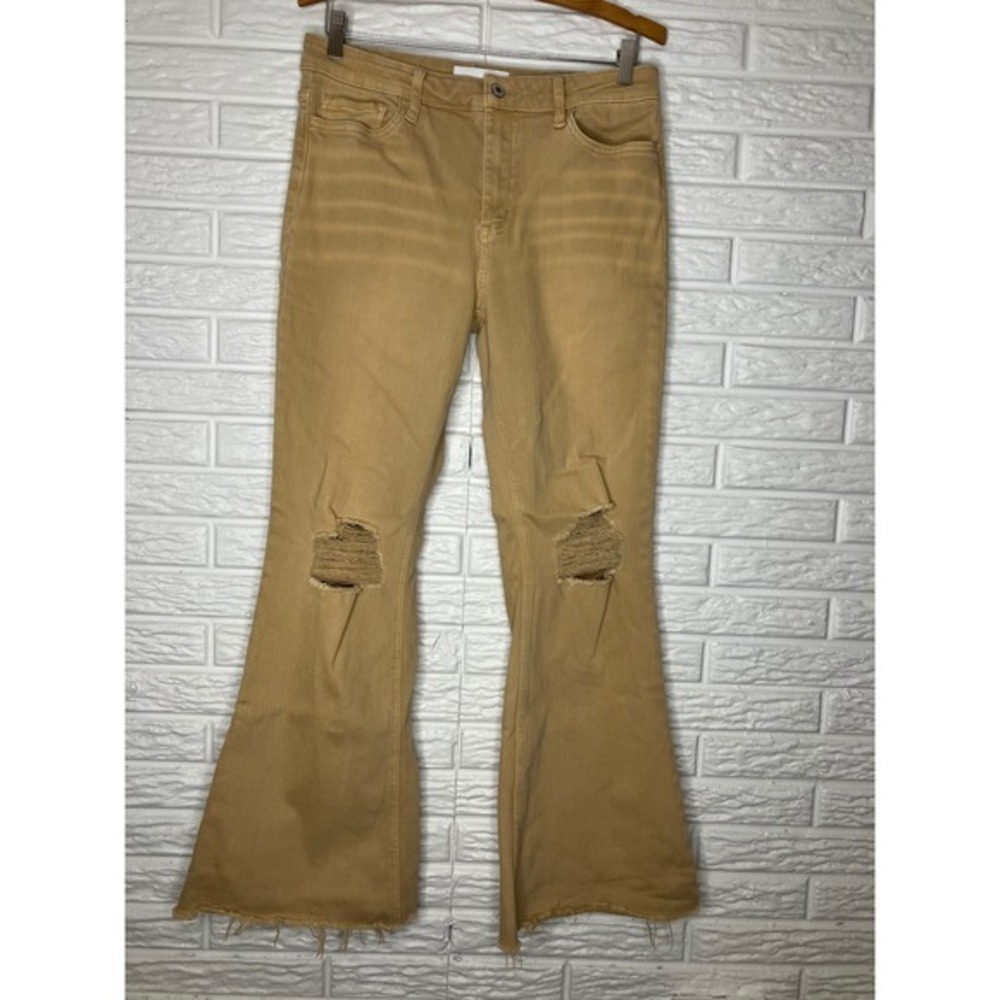 Vervet army khaki vintage high rise crop flare jeans women's size 30 trendy - Picture 2 of 9